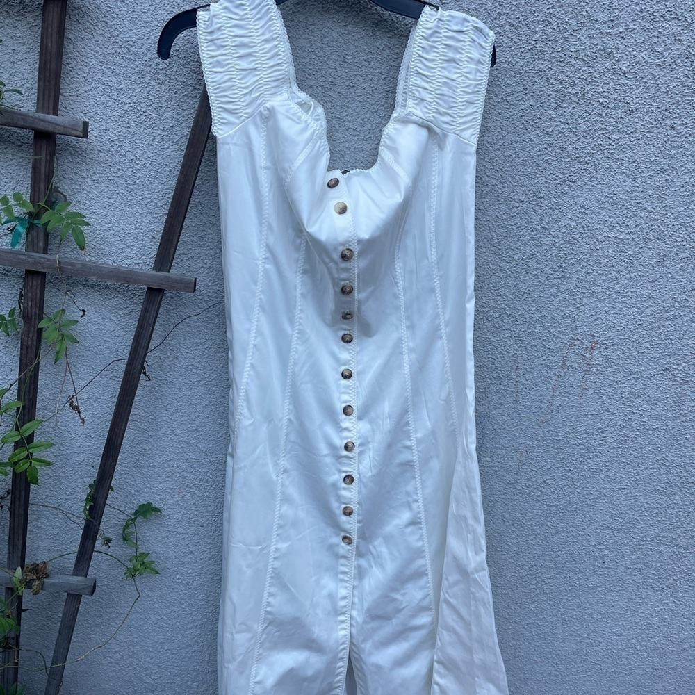 Anna October Midi Dress Short Sleeve In White New With Tags! — image 4 of 8